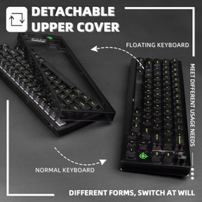 MAGIC-REFINER MK31 Wired Mechanical Gaming Transparent Keyboard, Hot Swappable, Coiled USB-C Cable, Linear Switch, Volume Knob