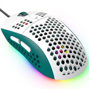 ZIYOU LANG M8PRO Ultralight Wired Gaming Mouse, Lightweight Honeycomb Shell, 6 RGB Breathing Backlit Mice, 6 Adjustable DPI 6400, USB Optical Mice for Win10/XP/Xbox/PS4/PS5/Mac/HP/Acer