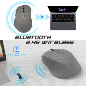 ZIYOU LANG X7 2.4G Wireless Mouse Bluetooth Mice, Dual Mode Office Mice, Battery Indicator, Type-C Rechargeable Gaming Mouse, 5 Adjustable DPI, PixArt 3212, Ultralight Mouse for Windows/Android/Mac