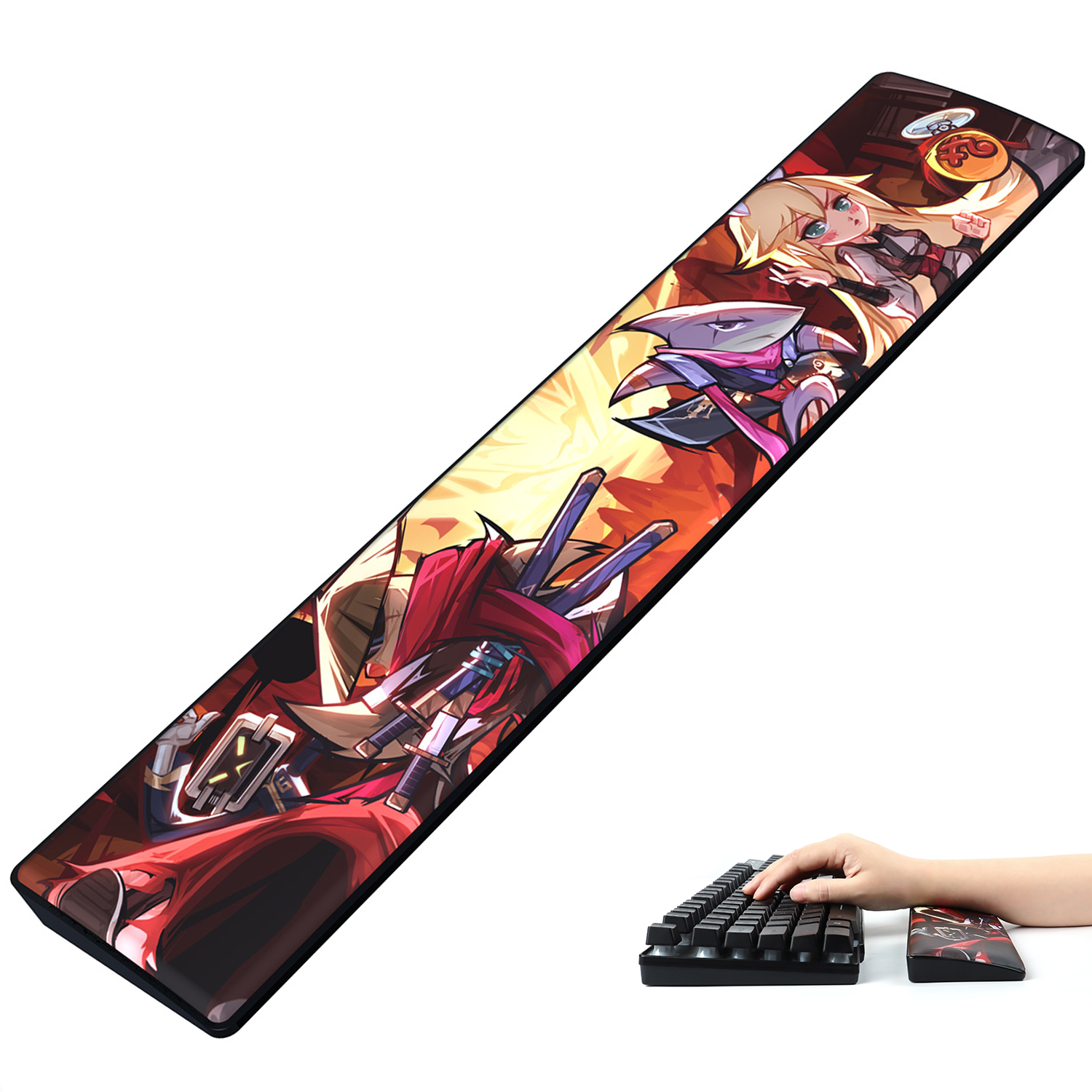 AJAZZ Wrist Rest for Full size Gaming Office Mechanical Wireless Bluetooth PC Keyboard Memory Foam Ergonomic Soft Faux Leather