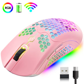 ZIYOU LANG X2 Wireless/ Wired Gaming Mouse,16 RGB Backlit Ultralight Honeycomb Shell with Programmable Driver,Rechargeable 800mA,12000 DPI
