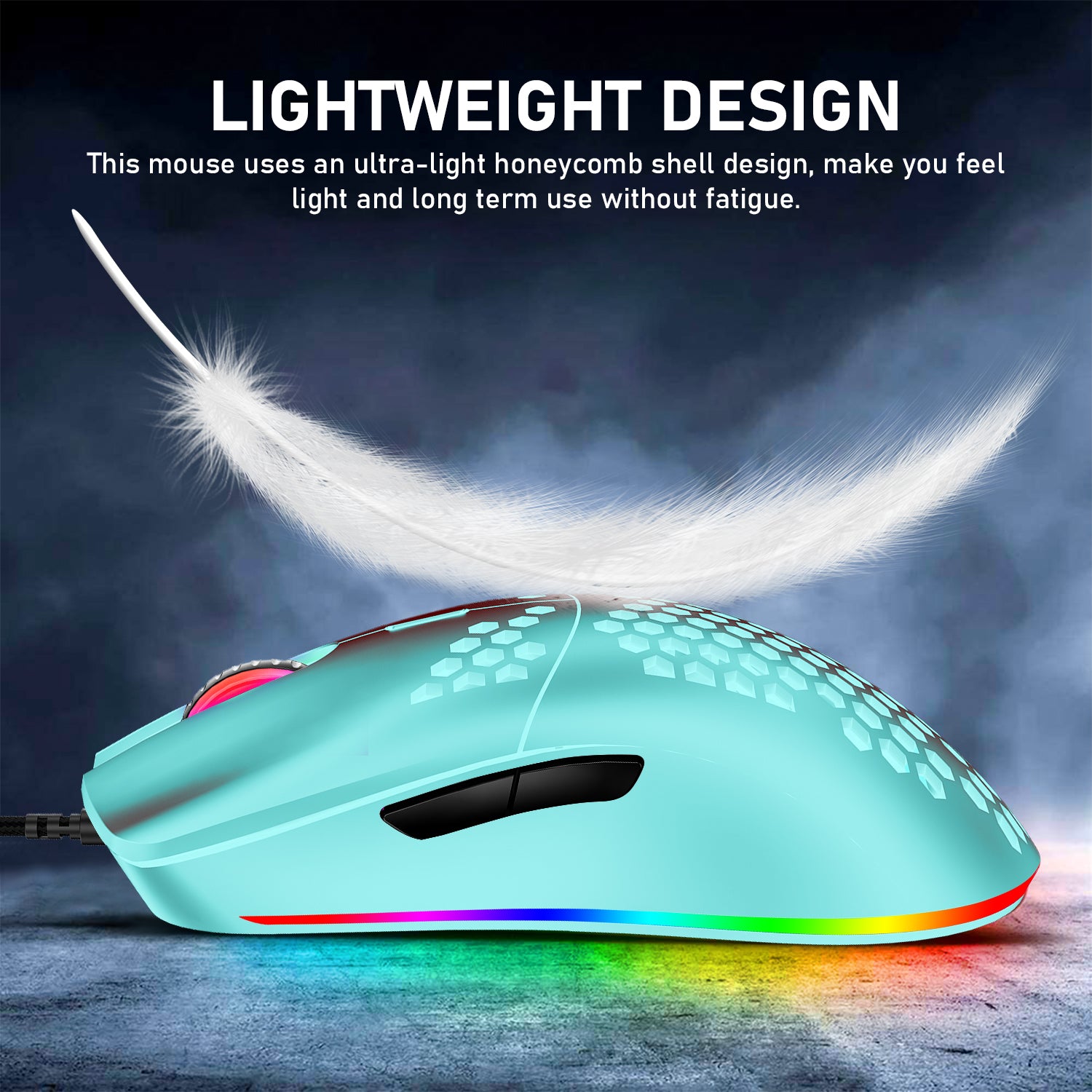 ZIYOU LANG M1 Wired Lightweight Gaming Mouse,6 RGB Backlit with 7 Buttons Programmable, Adjustable 6400DPI ,Ultralight Honeycomb Shell