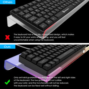 Premium Acrylic Computer Keyboard Stand, 366 Kinds RGB LED Backlit Keyboard Tray,Gaming Keyboard USB Interface Keyboard Stand