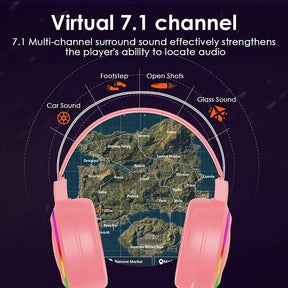 MAMBASNAKE M12 Gaming Headset Virtual 7.1-Channel Stereo Surround RGB Headset with Sound Card Chip Omnidirectional Microphone