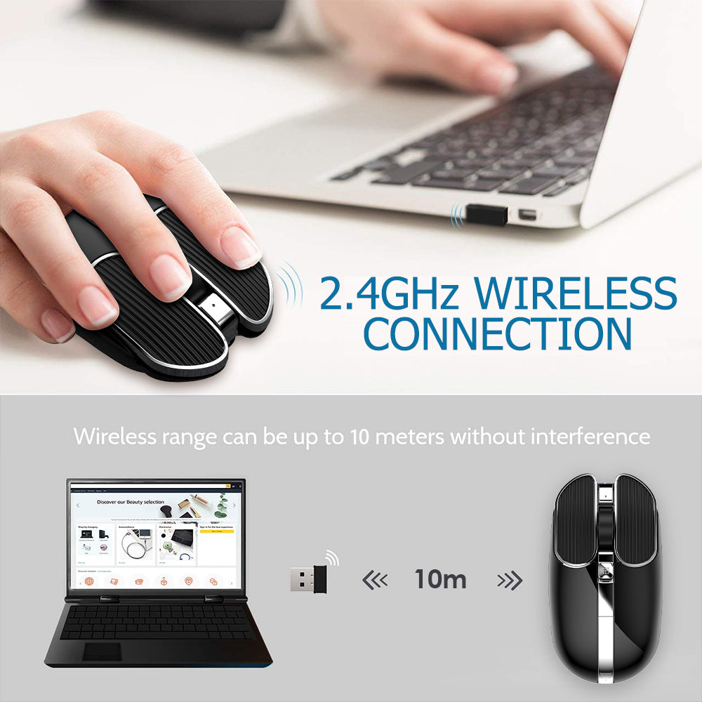 ZIYOU LANG X1 Wireless Rechargable  Mouse , 2.4G Cordless Light Silent Office Mice , 3200 DPI, 8 Programmable Joystick Button