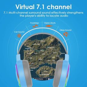 MAMBASNAKE M12 Gaming Headset Virtual 7.1-Channel Stereo Surround RGB Headset with Sound Card Chip Omnidirectional Microphone
