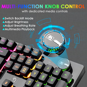 MAMBASNAKE K620 Wireless Gaming Keyboard & Mouse Combo,Mechanical Feel 100% Light Up Keyboard 4800mAh Rechargeable+PC Gaming Mice