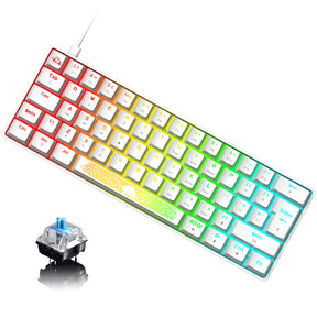 ZIYOU LANG T60RGB Mechanical Gaming Keyboard, 60% Compact 62 Key USB C Wired RGB Backlit LED Backlight Ergonomic Gaming Keyboard
