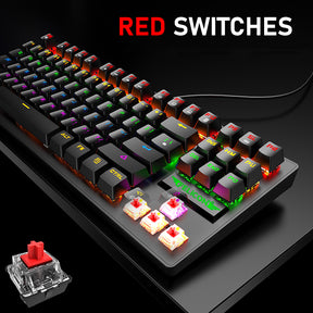 FELiCON K2 Wired 80% Percent Mechanical Gaming Keyboard UK Layout Rainbow Light Up Keyboard Compact 88 Keys Ergonomic for PC Mac