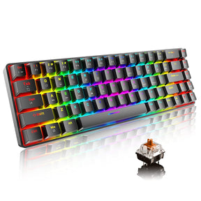 ZIYOU LANG T8 60% Mechanical Mini Gaming Keyboard Compact Type C Wired 68 Keys LED Backlit USB Waterproof Keyboard 18 Chroma RGB