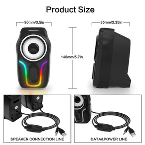 MAMBASNAKE CS-225 Stereo Volume Control Gaming Computer Speakers with 6 RGB Backlit Effect,USB Powered Wired Laptop Speakers with 3.5mm