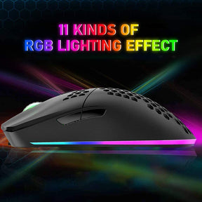 ZIYOU LANG XYH80 Wireless 2.4G Lightweight Mouse, 7 Button ,11 Chroma RGB Backlit,  Rechargeable, Honeycomb Shell Ultralight , 3200 DPI