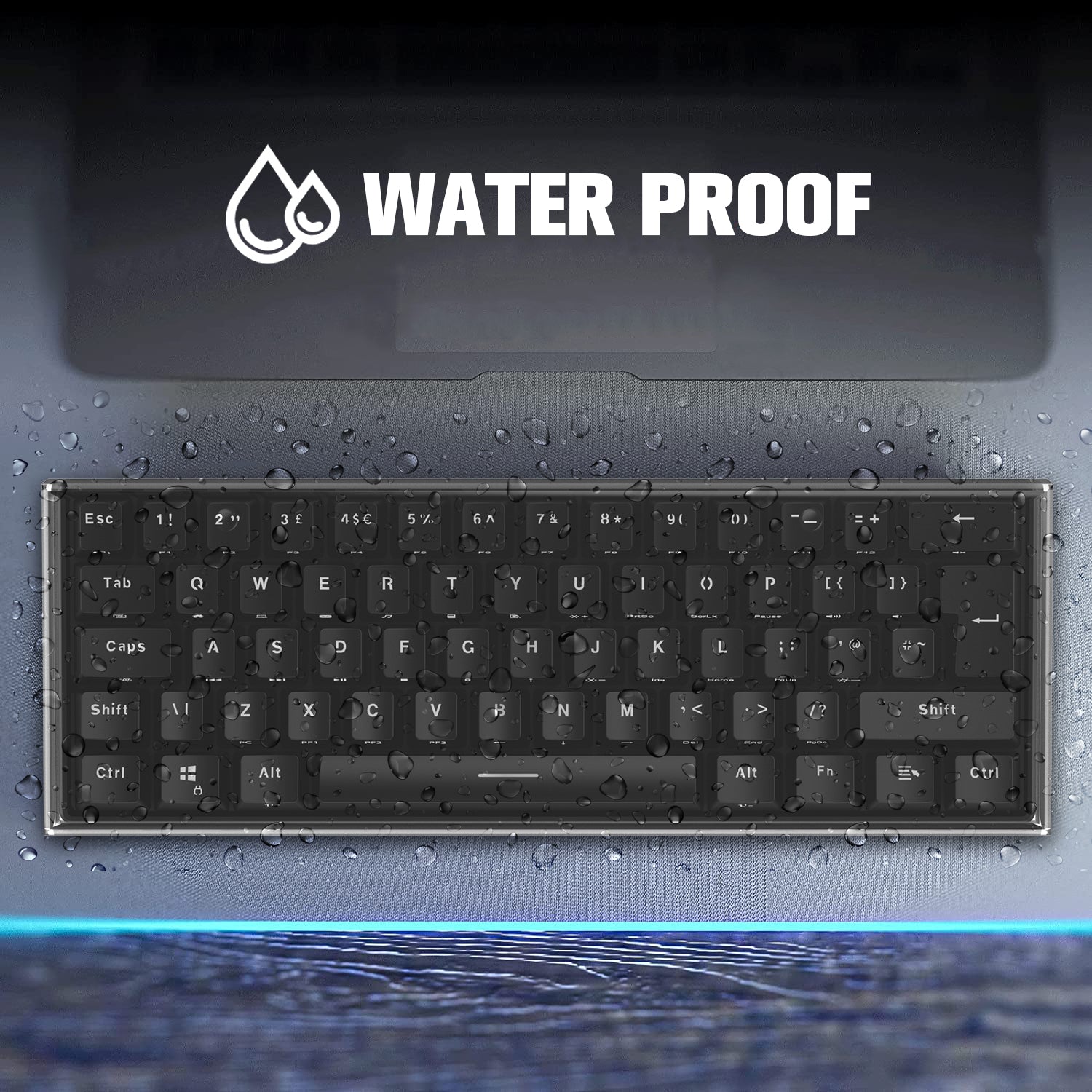 MAMBASNAKE Premium Acrylic Cover Dust Cover Waterproof Anti-Knock Clear Keyboard Cover for 60% Compact PC Keyboard, 11.5*4*1.1 in