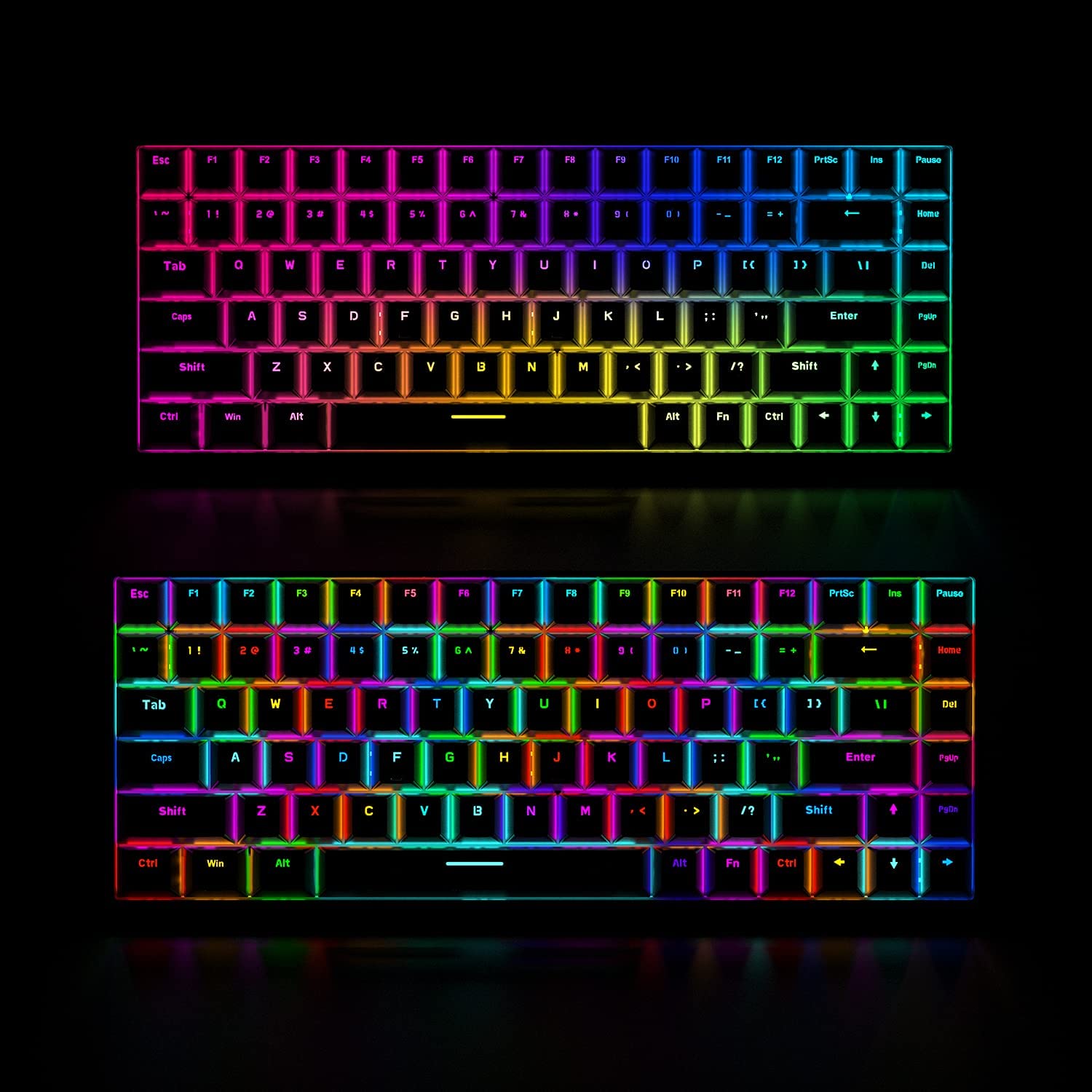 XINMENG XM84 84 Keys 3 Modes Mechanical Keyboard, Bluetooth 5.0/Wireless 2.4G/Wired, Rechargeable 3000mAh Battery, 20 LED Backlit Mode