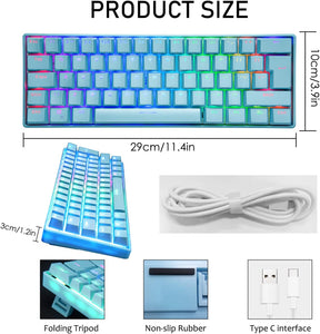 MAGIC-REFINER MK21 60% True Mechanical Gaming Keyboard UK Layout Type C Wired 62 Keys 14 Chroma RGB Backlight Keyboard Full Anti-ghosting
