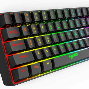 V700 60% Wired Gaming Keyboard, RGB Backlit Ultra-Compact Mini Keyboard, Mini Ergonomic 61 Keys Keyboard,Mechanical Feel Type-C USB Waterproof for PC/Mac Gamer, Typist
